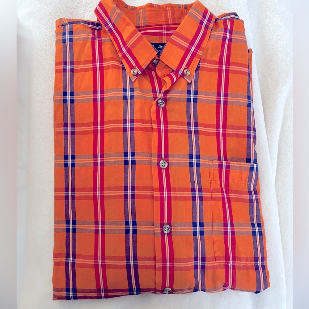Dunhill London Gingham Check Pattern Shirt Long Sleeve Button Up Men's XL
